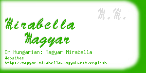 mirabella magyar business card